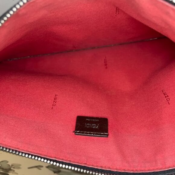 Fendi Vitello Century Monster Eyes Black Leather Zippered Clutch Bag - Picture 8 of 9